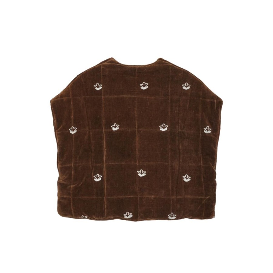 Kvinde Sissel Edelbo Veste | Sissel Edelbo Olina Quilted Embroidery Vest Chocolate & White