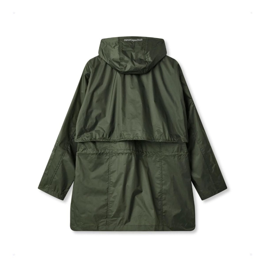 Kvinde H2OFagerholt Overtoj | H2O Fagerholt Regnjakke Connector Jacket Forest Green