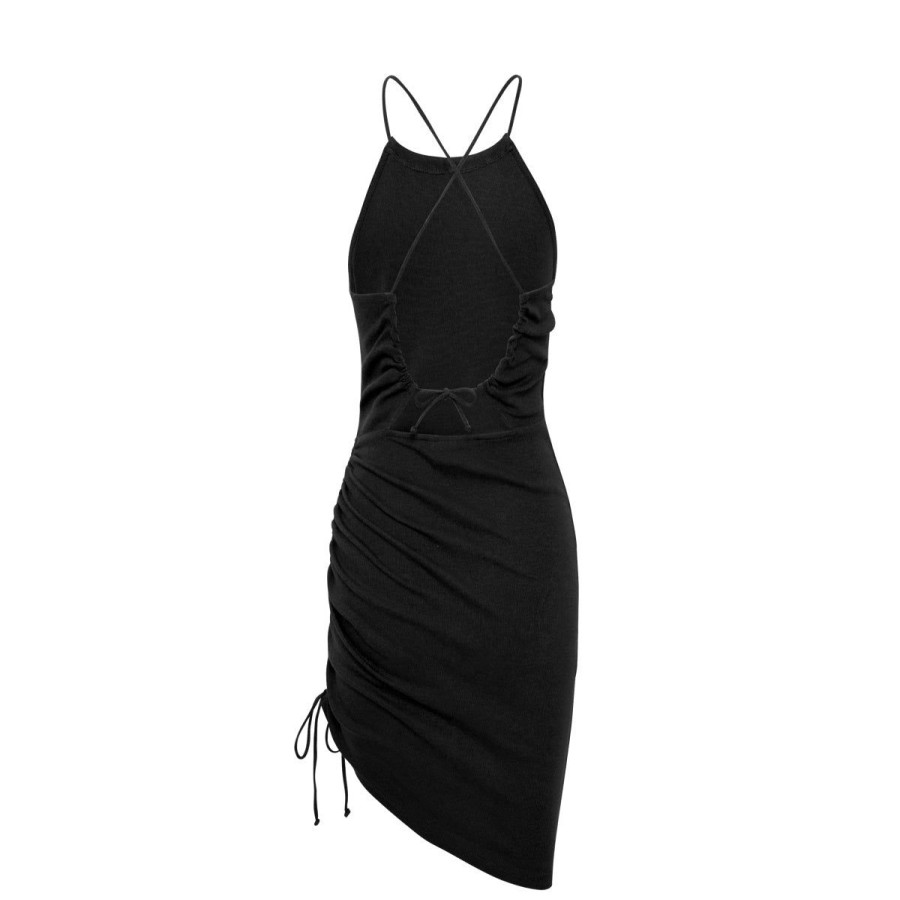 Kvinde Gestuz Kjoler | Gestuz Kjole Drewgz Tie Dress Black