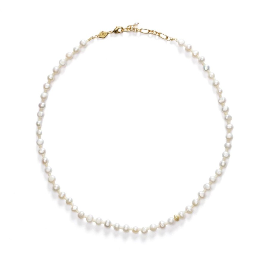 Kvinde ANNI LU Halskaeder | Anni Lu Halskaede Petit Stellar Pearly Necklace Gold