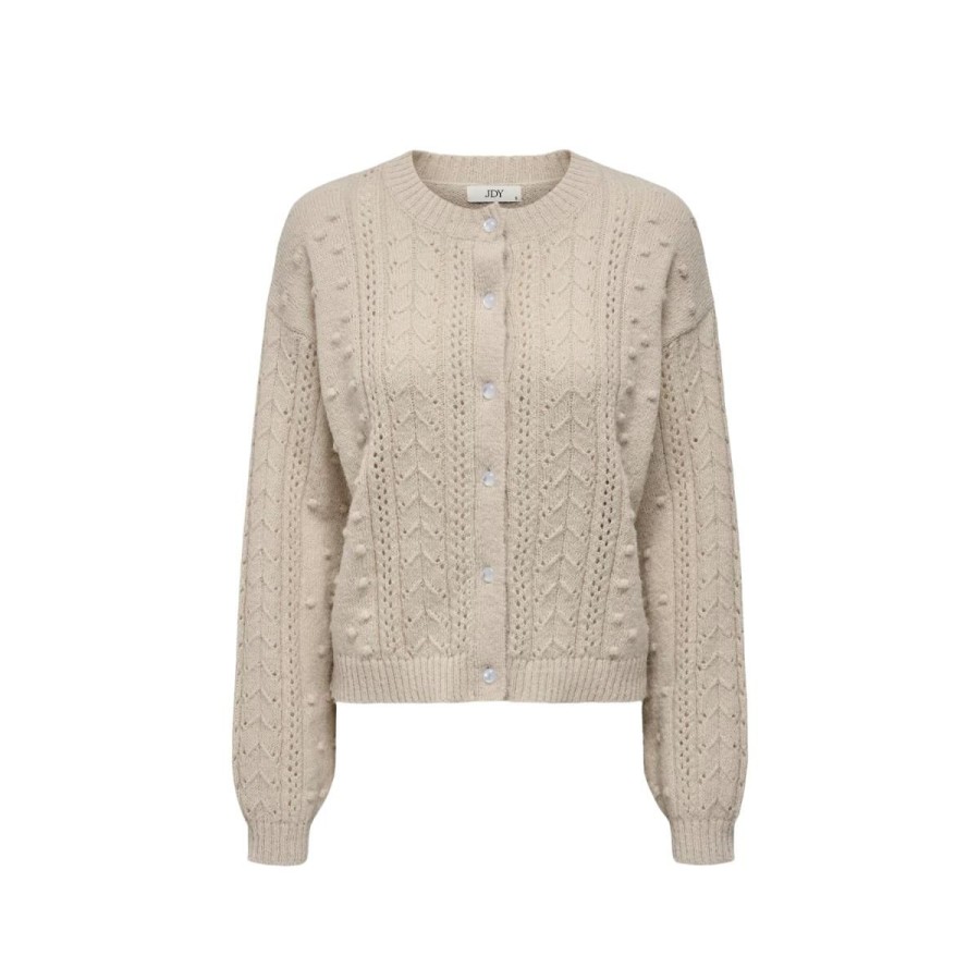 Kvinde JACQUELINE DE YONG Strik & Cardigans | Jacqueline De Youg Sigrid Life L/S Cable Cardigan