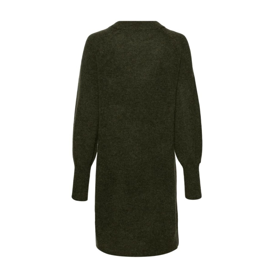 Kvinde selected femme Kjoler | Selected Femme Kjole Lulu Ls Knit Dress O-Neck Kalamata