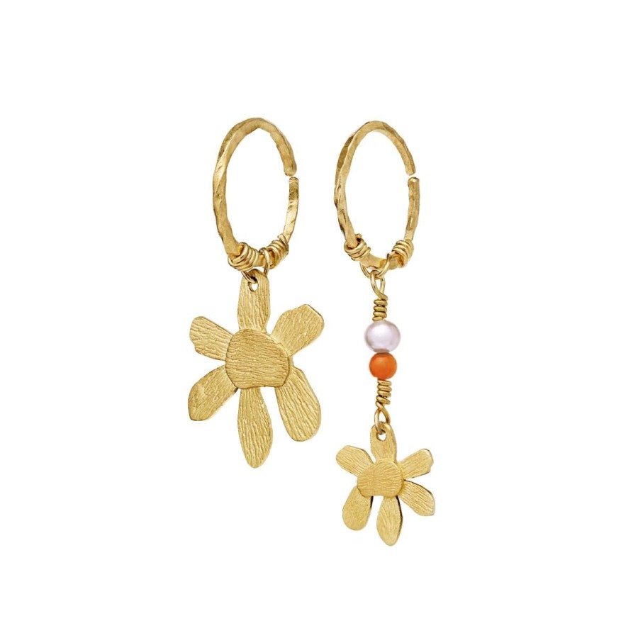 Kvinde Maanesten Oreringe | Maanesten Orering Mette Earrings Gold