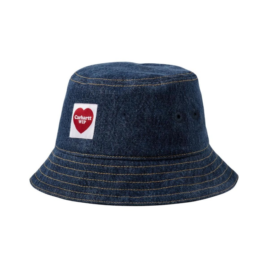 Kvinde Carhartt WIP Huer | Carhartt Wip Hat Nash Bucket Hat Blue Stone Washed