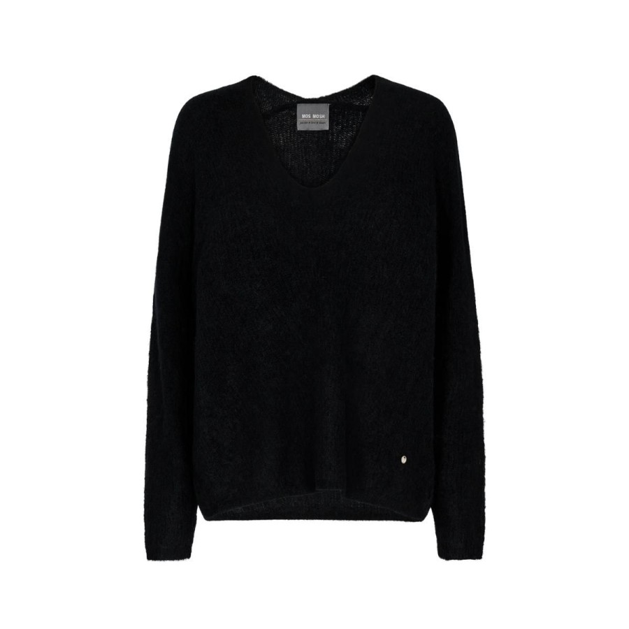 Kvinde Mos Mosh Strik & Cardigans | Mos Mosh Strik Mmthora V-Neck Knit