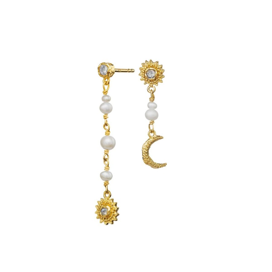 Kvinde Maanesten Oreringe | Maanesten Orering Sunniva Earring Guld