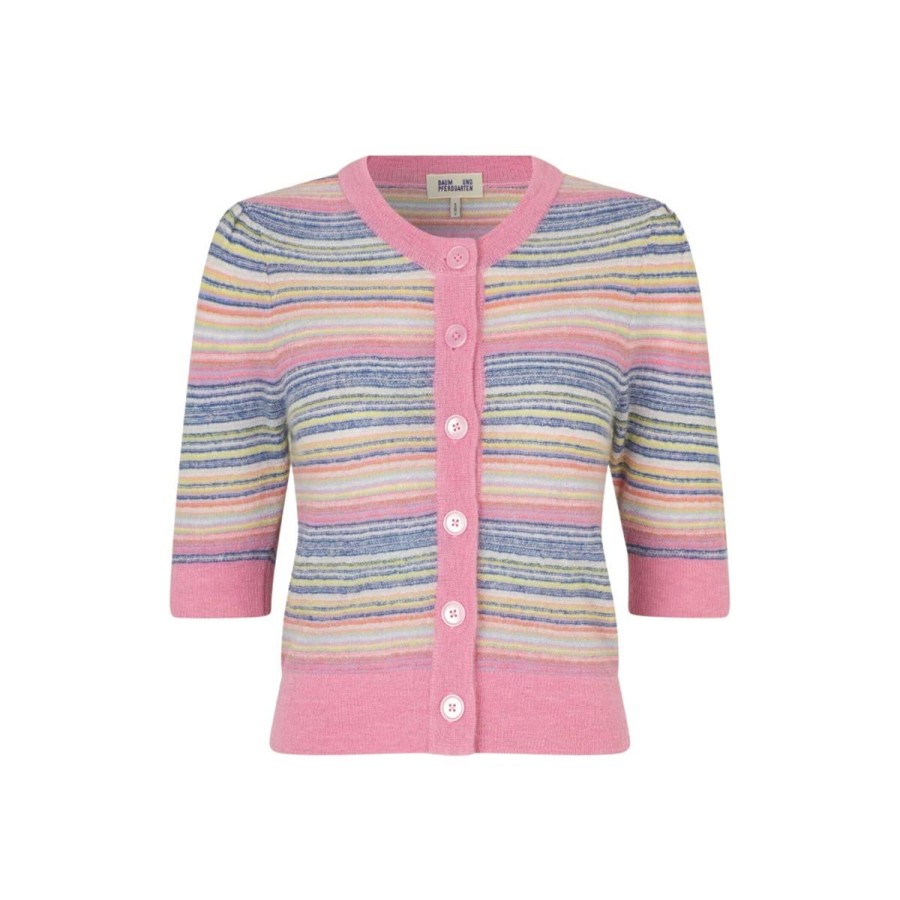 Kvinde Baum und Pferdgarten Strik & Cardigans | Baum Und Pferdgarten Cardigan Chelsea Multi Stripe Pink