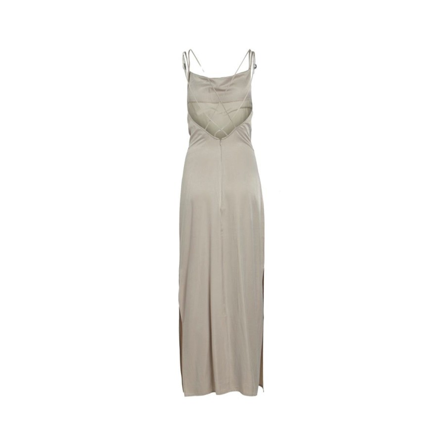 Kvinde VILA Kjoler | Vila Kjole Vimadelyn S/L Maxi Dress/Rou Simply Taupe