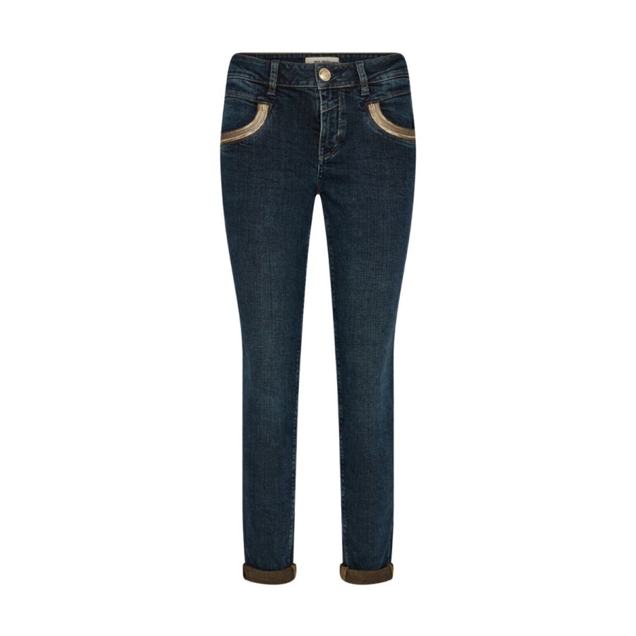 Kvinde Mos Mosh Jeans | Mos Mosh Jeans Naomi Rustic Jeans Dark Blue