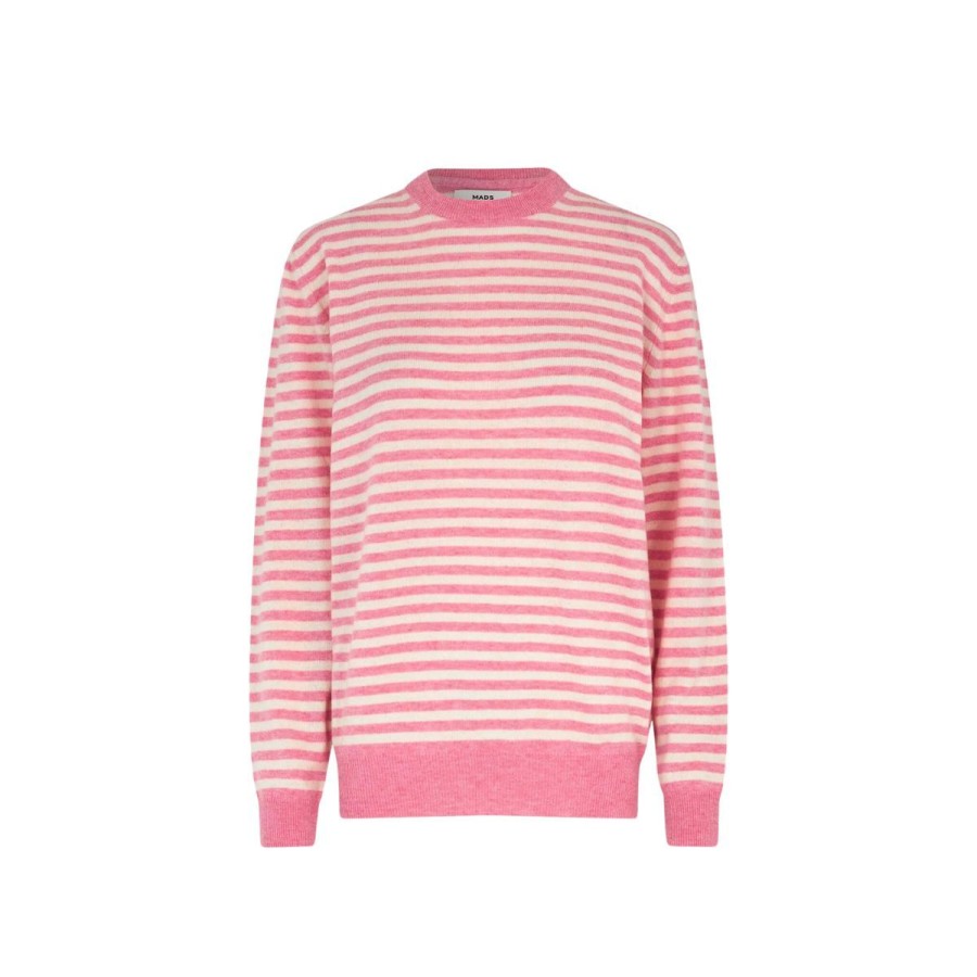 Kvinde Mads Nørgaard Strik & Cardigans | Mads Norgaard Sweater Eco Wool Stripe Kasey Sweater