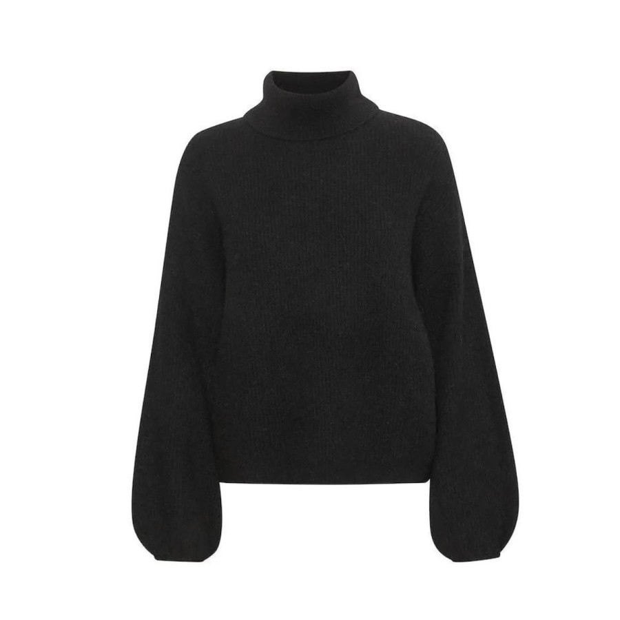 Kvinde Gestuz Strik & Cardigans | Gestuz Strik Alphagz Ls Rollneck Noos