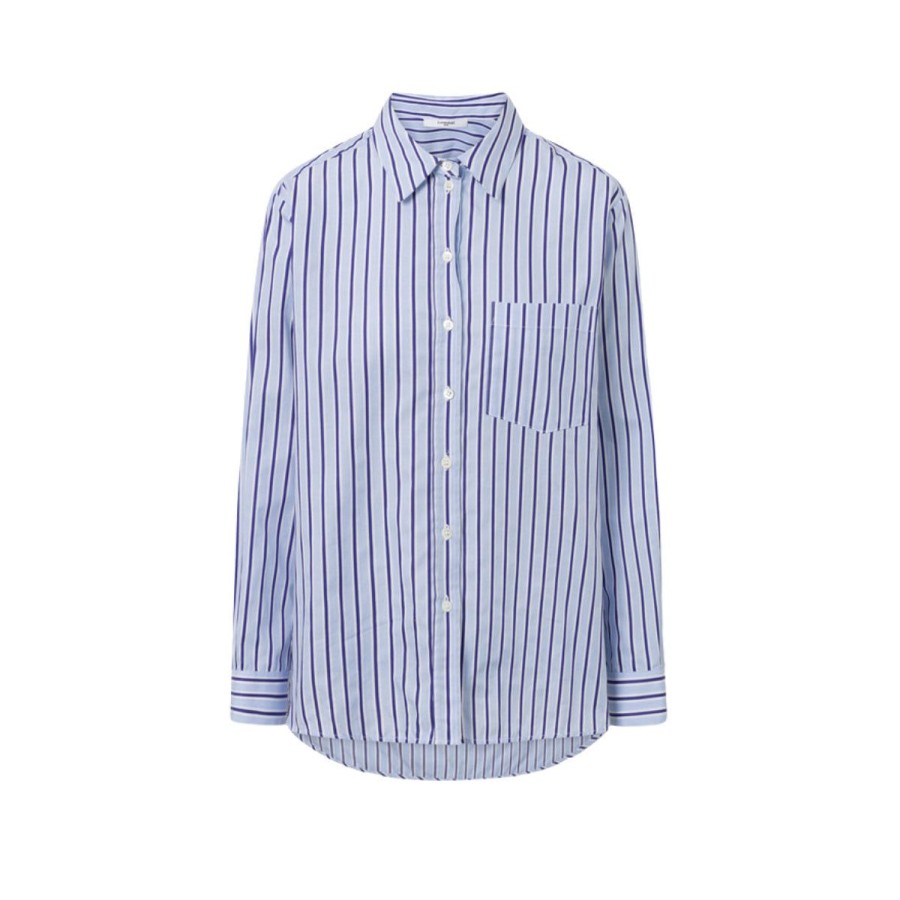 Kvinde Lovechild 1979 Skjorter | Lovechild Skjorte Elotta Shirt Blue Stripe