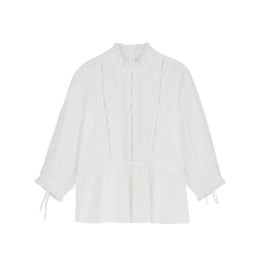 Kvinde Skall Studio Bluser | Skall Studio Bluse Primrose Blouse Optic White