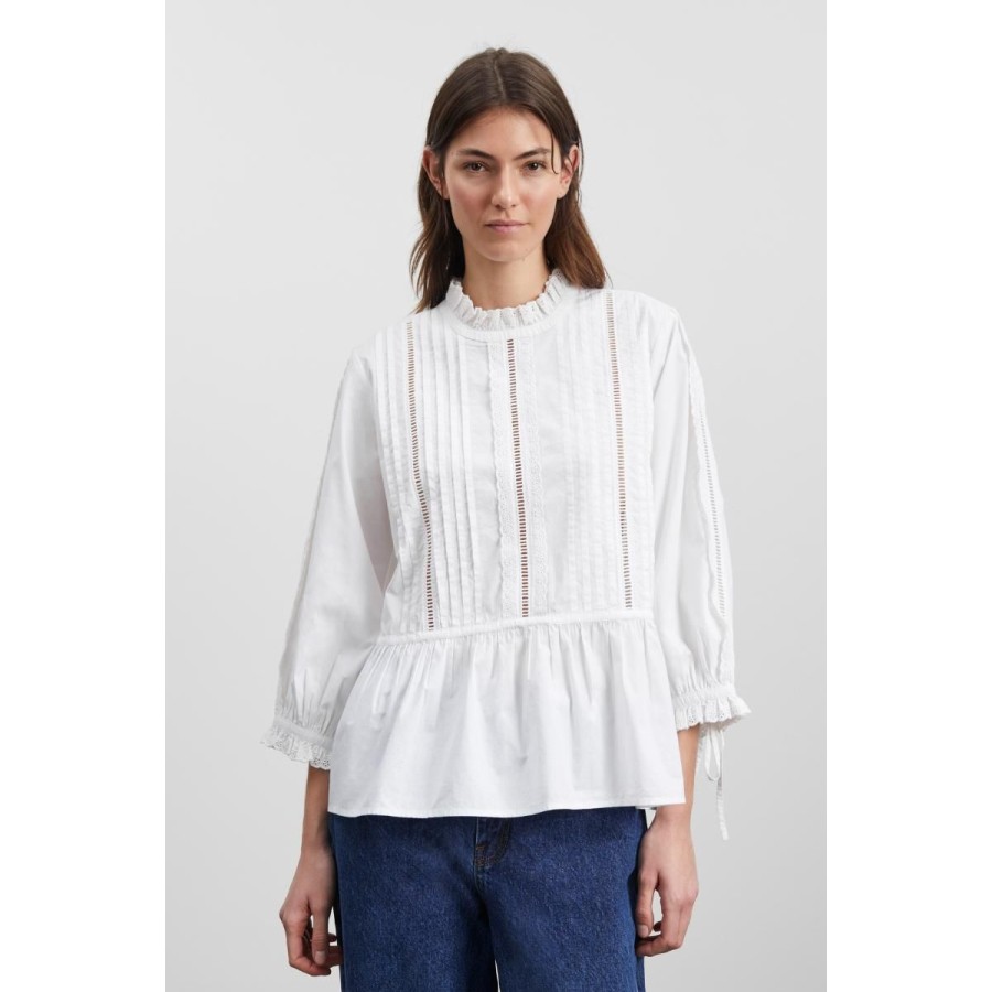 Kvinde Skall Studio Bluser | Skall Studio Bluse Primrose Blouse Optic White