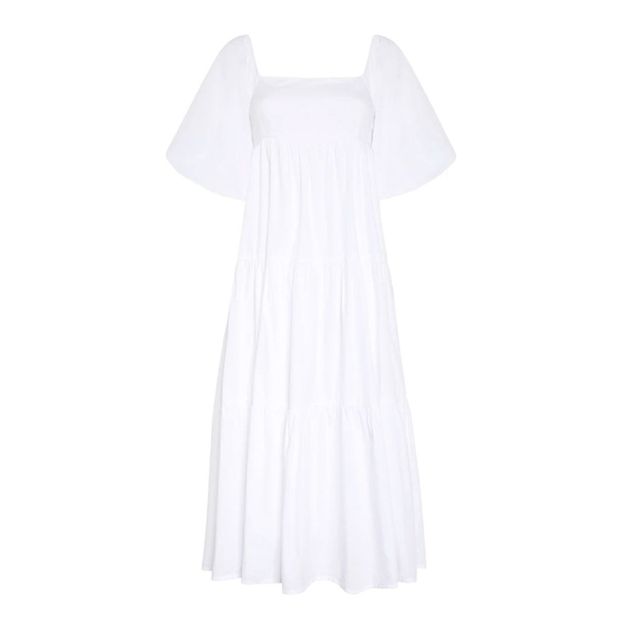 Kvinde Faithfull the Brand Kjoler | Faithfull The Brand Kjole Kiona Midi Dress White