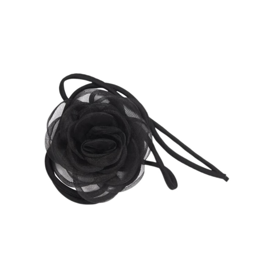 Kvinde Pico Halskaeder | Pico Rose Organza Rose String Black