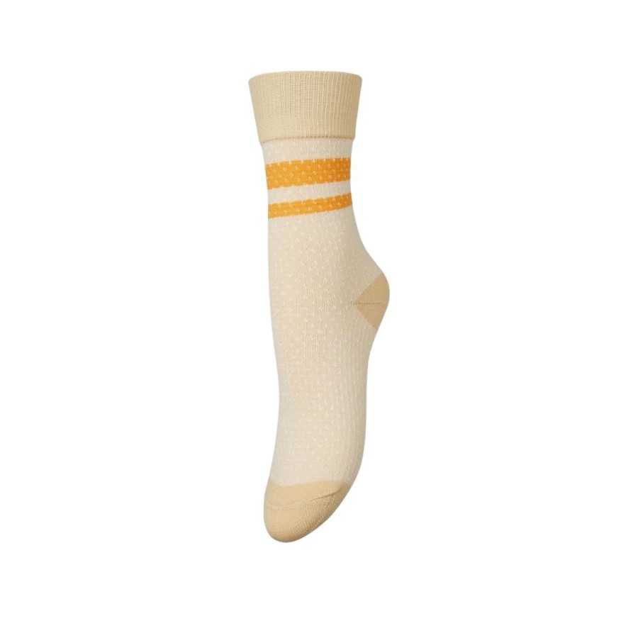 Kvinde Becksöndergaard Stromper | Becksondergaard Stromper Janet Visca Sock Eggnog Off White