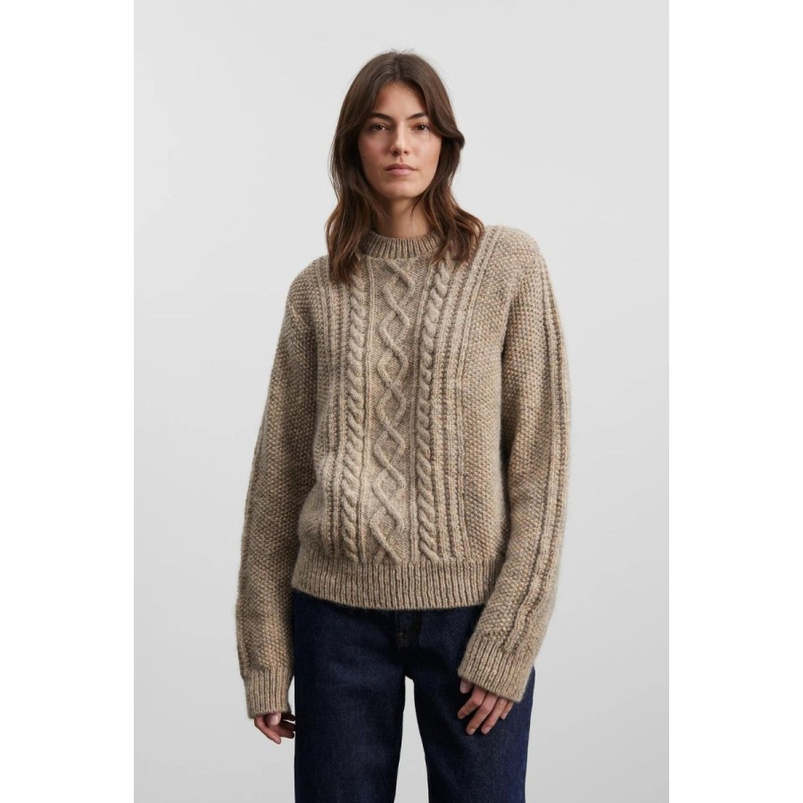 Kvinde Skall Studio Strik & Cardigans | Skall Studio Striktroje Tilia Jumper Light Camel