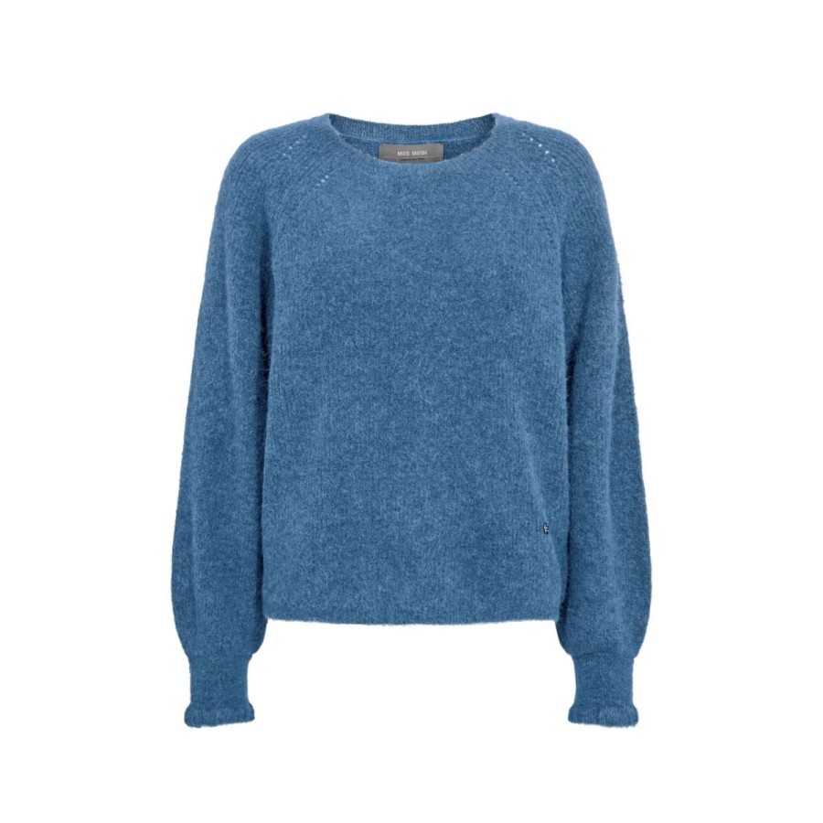 Kvinde Mos Mosh Strik & Cardigans | Mos Mosh Striktroje Talli Ls Knit Quiet Harbor