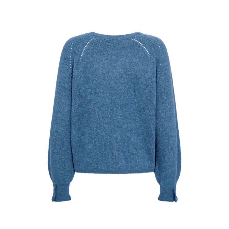 Kvinde Mos Mosh Strik & Cardigans | Mos Mosh Striktroje Talli Ls Knit Quiet Harbor