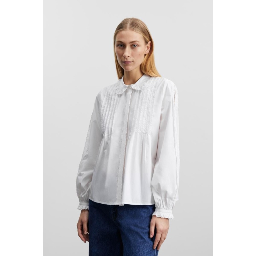 Kvinde Skall Studio Skjorter | Skall Studio Skjorte Primrose Shirt Optic White