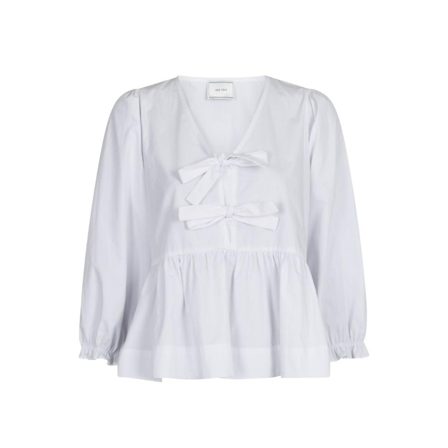 Kvinde Neo Noir Bluser | Neo Noir Bluse Bella Solid Blouse White