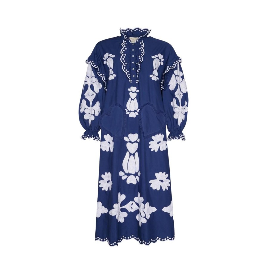 Kvinde Sissel Edelbo Kjoler | Sissel Edelbo Lilly Organic Cotton Kjole Navy