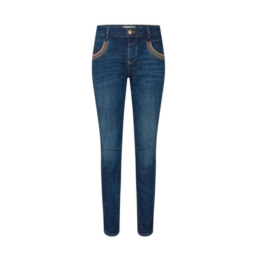 Kvinde Mos Mosh Bukser | Mos Mosh Jeans Naomi Shade Blue Jeans Blue, Regular