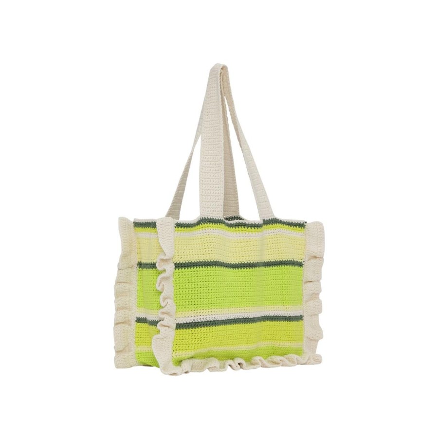 Kvinde Ganni Tasker | Ganni Taske Cotton Crochet Frill Tote Tender Shoots