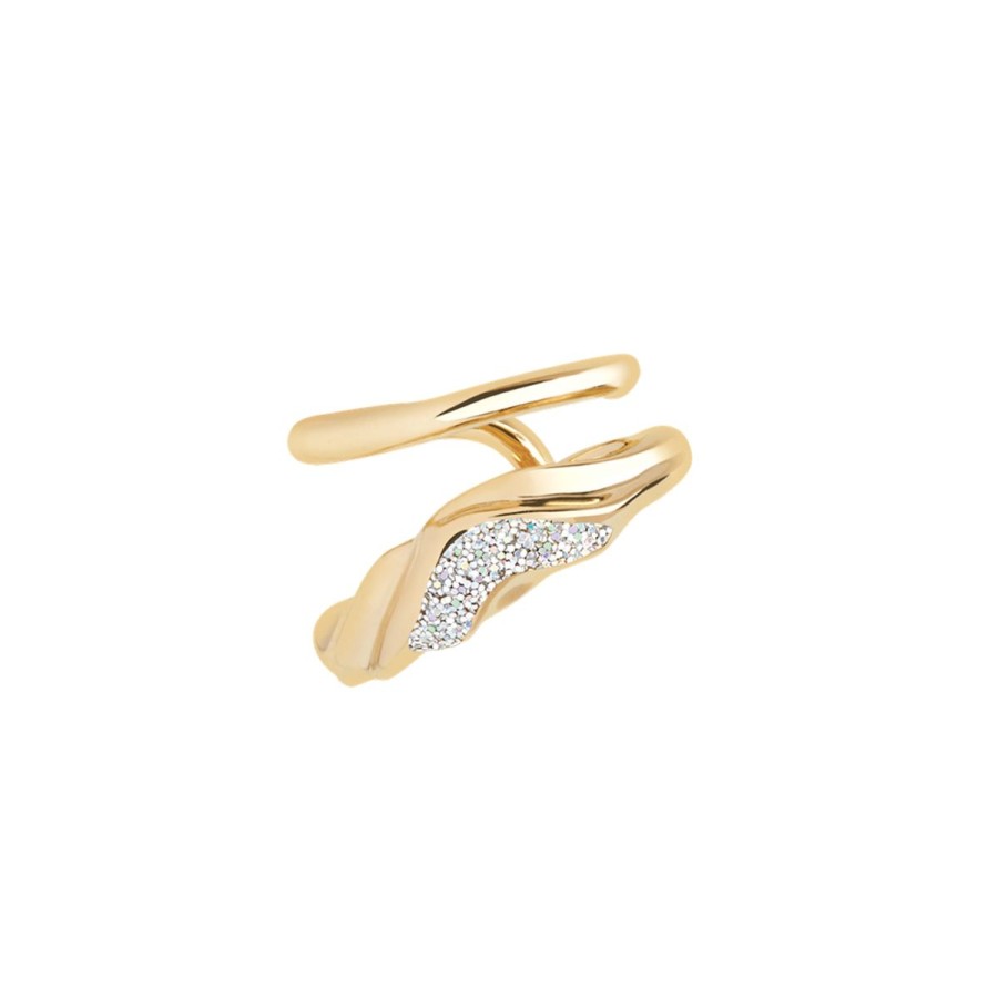 Kvinde Maria Black Oreringe | Maria Black Orering Rai Opal Glitter Earcuff Right Guld