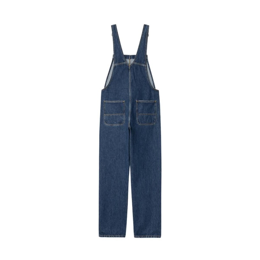 Kvinde Carhartt WIP Bukser | Carhartt Wip Smaekbukser W´ Nash Overall Straight Blue Rinsed