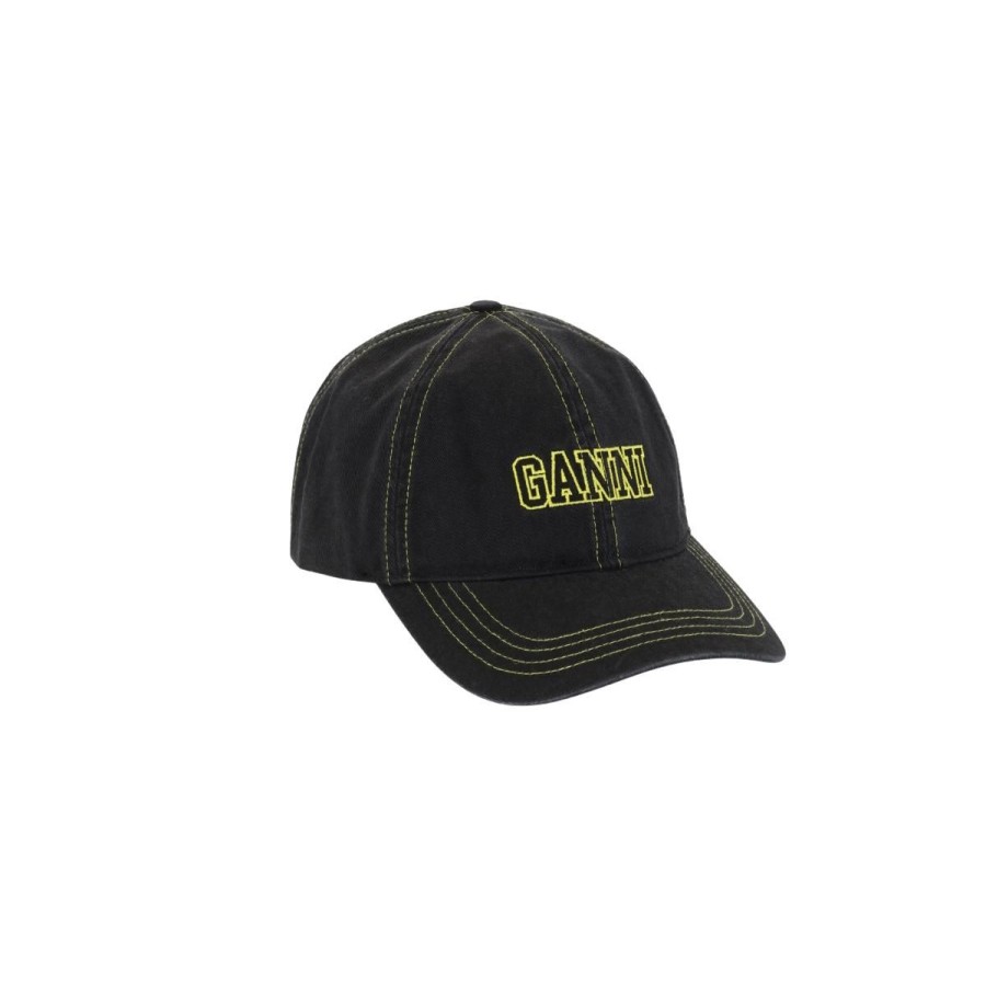 Kvinde Ganni Caps | Ganni Kasket Cap Hat Black