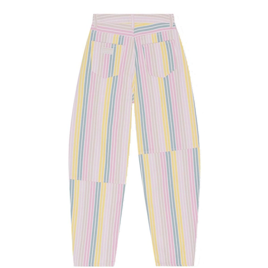 Kvinde Ganni Bukser | Ganni Bukser Stripe Denim Stary Multicolour