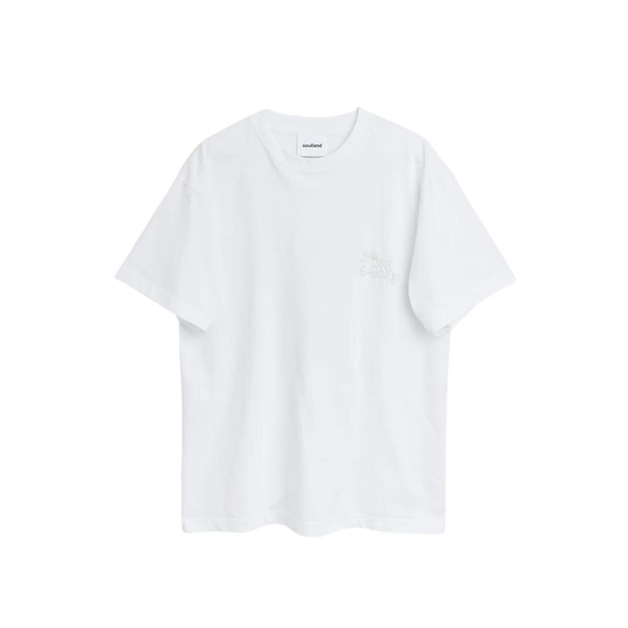 Kvinde Soulland T-Shirts | Soulland Kai T-Shirt Beaded Logo White