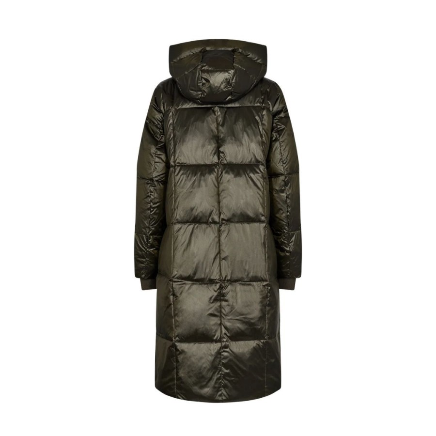 Kvinde Mos Mosh Overtoj | Mos Mosh Frakke Nova Metallic Down Jacket Forest Night