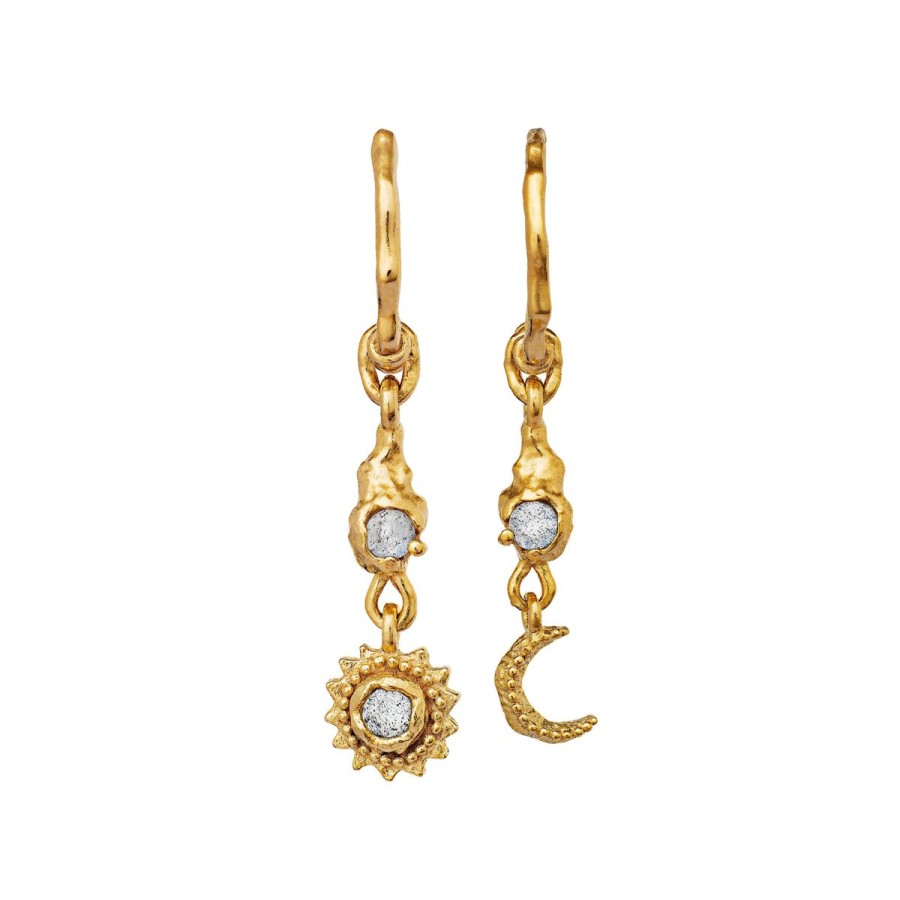 Kvinde Maanesten Oreringe | Maanesten Orering Ember Earring Gold